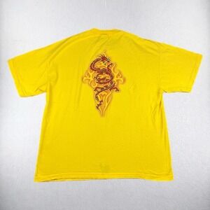 VTG Guardians of Paradise Dragon T Shirt Mens XL Yellow Graphic Tee AAA Y2K Surf